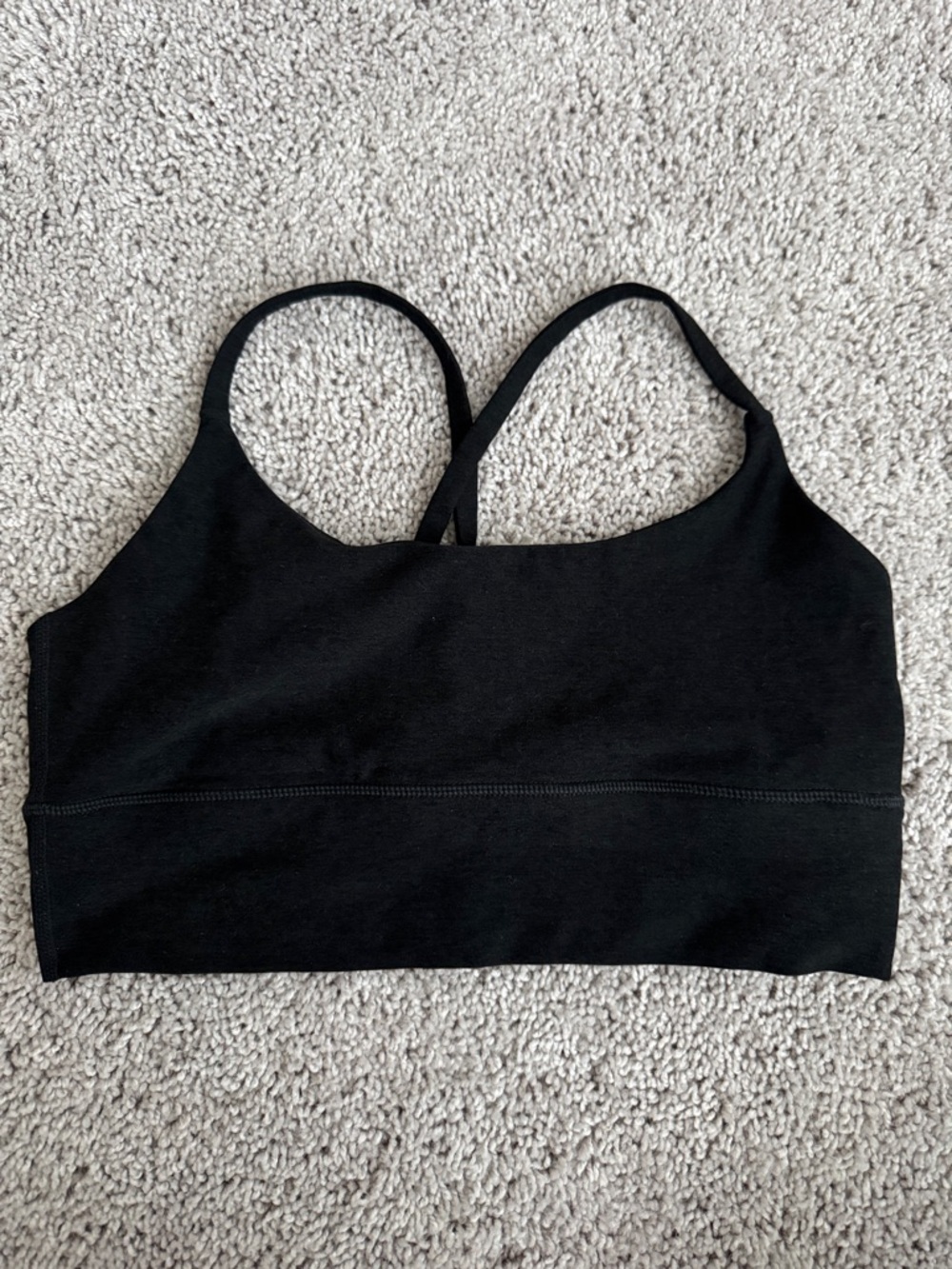 Vuori Long Line Elevation Bra in Black Heather